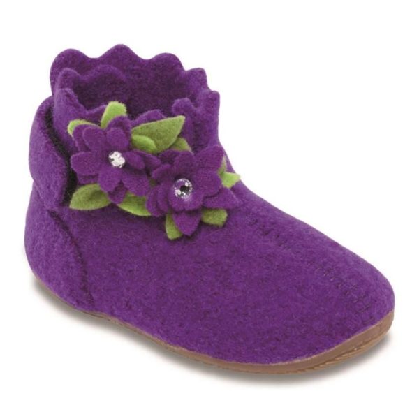 Тапочки Living Kitzbühel Babyklett Blume purple magic - фото 1