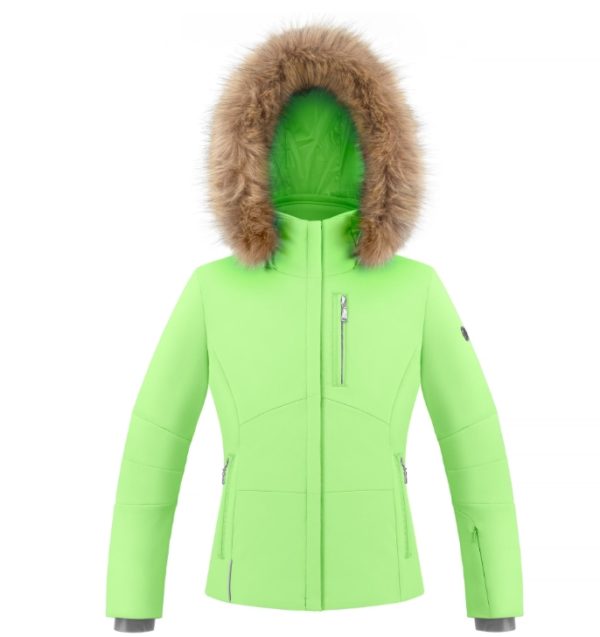 Детская куртка для девочки 295519 светло-зеленый (иск. мех) - фото 1